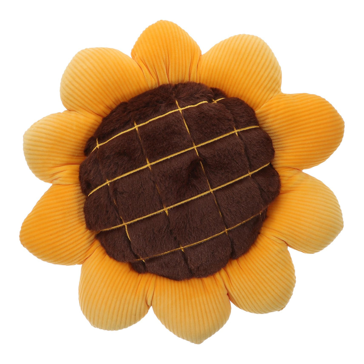Vaishno 3D Sunflower Floor Pillow Seating Cushion Mat Sunflower Shape Yellow Color | Head Rest Use in Car, Kids & Girls Room Dec