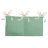 PATIKIL Bedside Hanging Bags, Cotton Milk Bottle BibStorage Bag 2 Pockets Nursery Organizer for Bed, Green