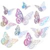 72 Pcs Laser Butterfly Decorations, 3D Butterfly Decoration With 3 Styles 3 Sizes, Removable Butterfly Wall Decor Stickers (Lase