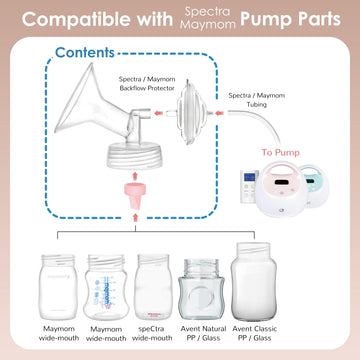 Maymom Pump Parts Compatible With Spectra S2 Spectra S1 9 Plus Breastpump Not Original Spectra S2 Replacement Pump Parts 18Mm Fl