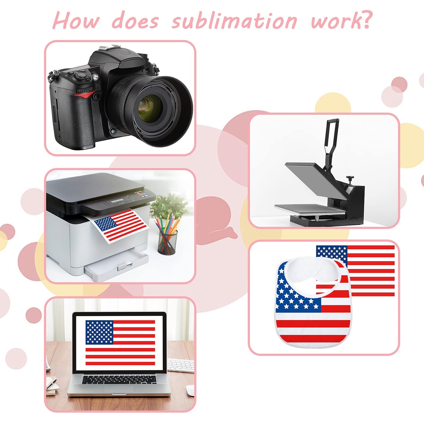 Geyoga 20 Pieces Sublimation Blanks White Bibs For Baby Decorating Washable Reusable Fabric Bibs (White)