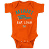 Retro Pennant Baby Apparel For Miami Football Fans (Nb-7T) (Orange Onesie, 6 Months)