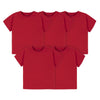 Gerber Baby Toddler 5-Pack Solid Short Sleeve T-Shirts Jersey 160 Gsm, Red, 2T