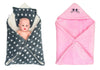 CTMKIDS Baby Wrap with Cushion Cap for Kids 74x84 cm Grey & Single Baby Wrap with Cap for Kids 74x74 cm Pink