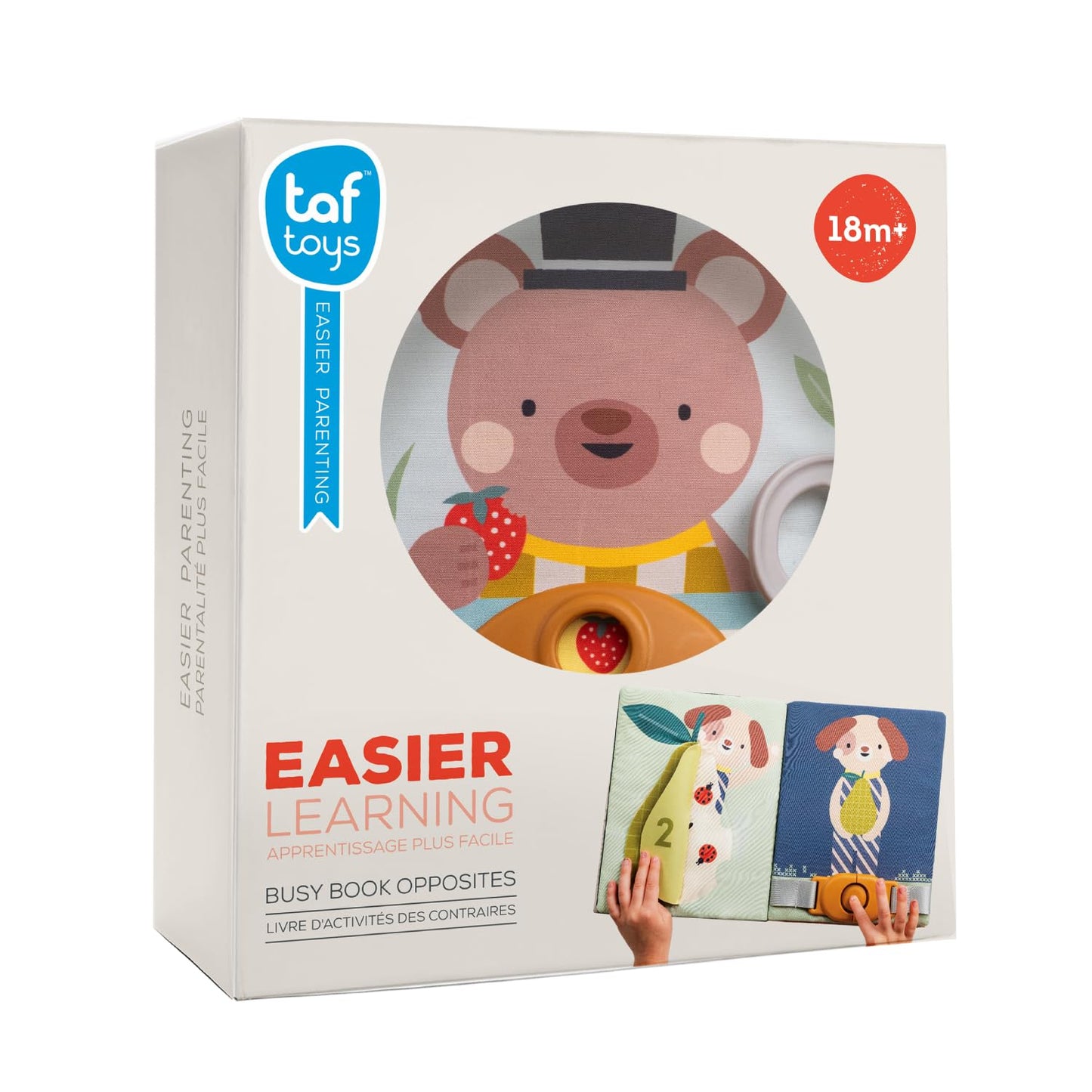 Taf Toys Busy Book for Toddlers 1-3, Montessori Quiet Activity Book with 15 Activities - Opposites Concepts - Ideal Toddler Busy