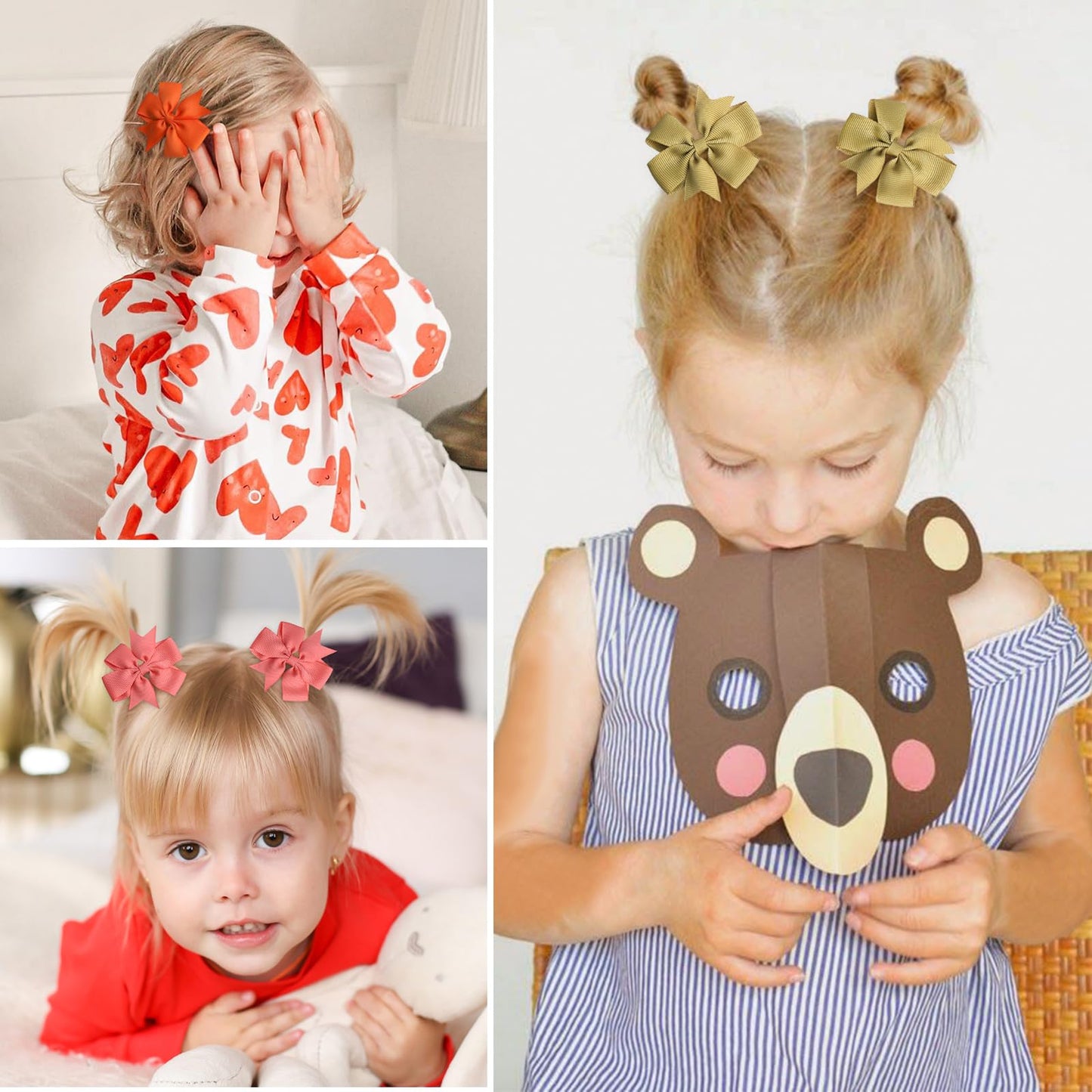 Choicbaby 2.3 Inches Mini Baby Hair Bows 60Pcs Grosgrain Ribbon Toddler Hair Accessories With Alligator Clip Bow For Baby Girls