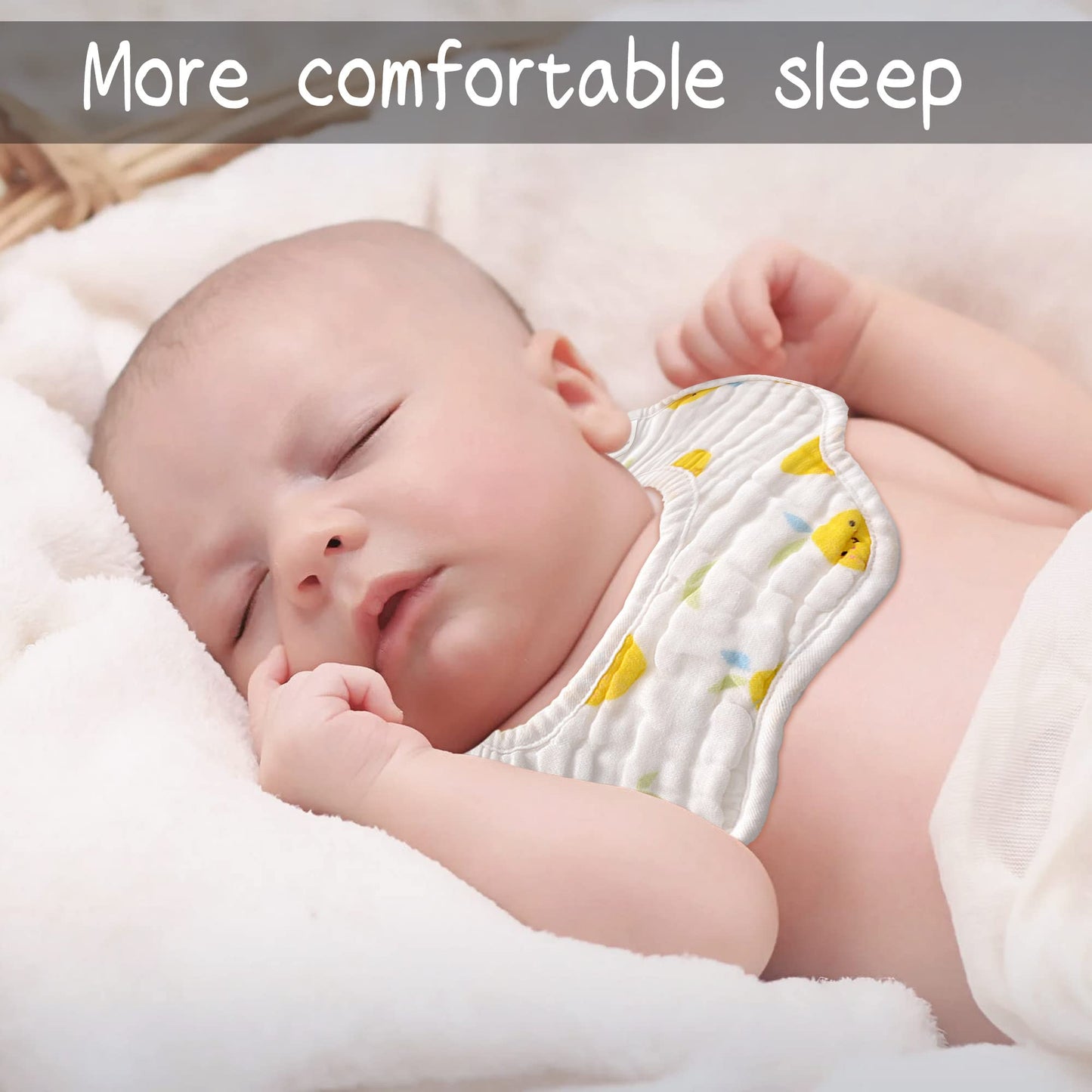 Merlinae Muslin Bibs, 6Pc Baby Bandana Newborn Drool Bibs For Teething And Drooling 360 Rotate