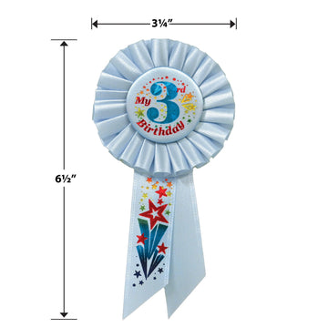 My 3Rd Birthday Rosette In Blue