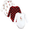 Hudson Baby Unisex Baby Cotton Long-Sleeve Bodysuits, Fancy Rudolph, 3-6 Months