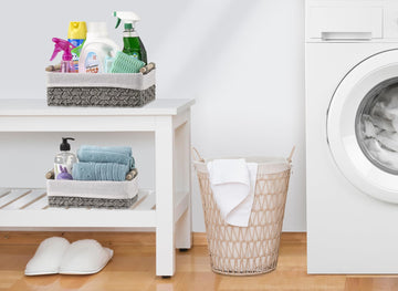 Sorbus Storage Wicker Baskets - 2 Decorative Gift Baskets For Baby Room, Bedroom, Nursery - Lined Paper Rope Baby Basket Set For