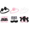 Hudson Baby Unisex Baby Headband And Socks Gift Set, Pink Black Love, One Size