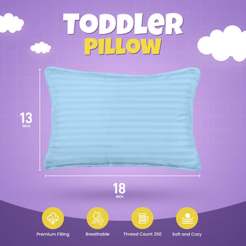 Utopia Bedding Toddler Pillow (Light Blue, 2 Pack) 13X18 Pillows For Sleeping, Soft And Breathable Cotton Blend Shell, Small Kid