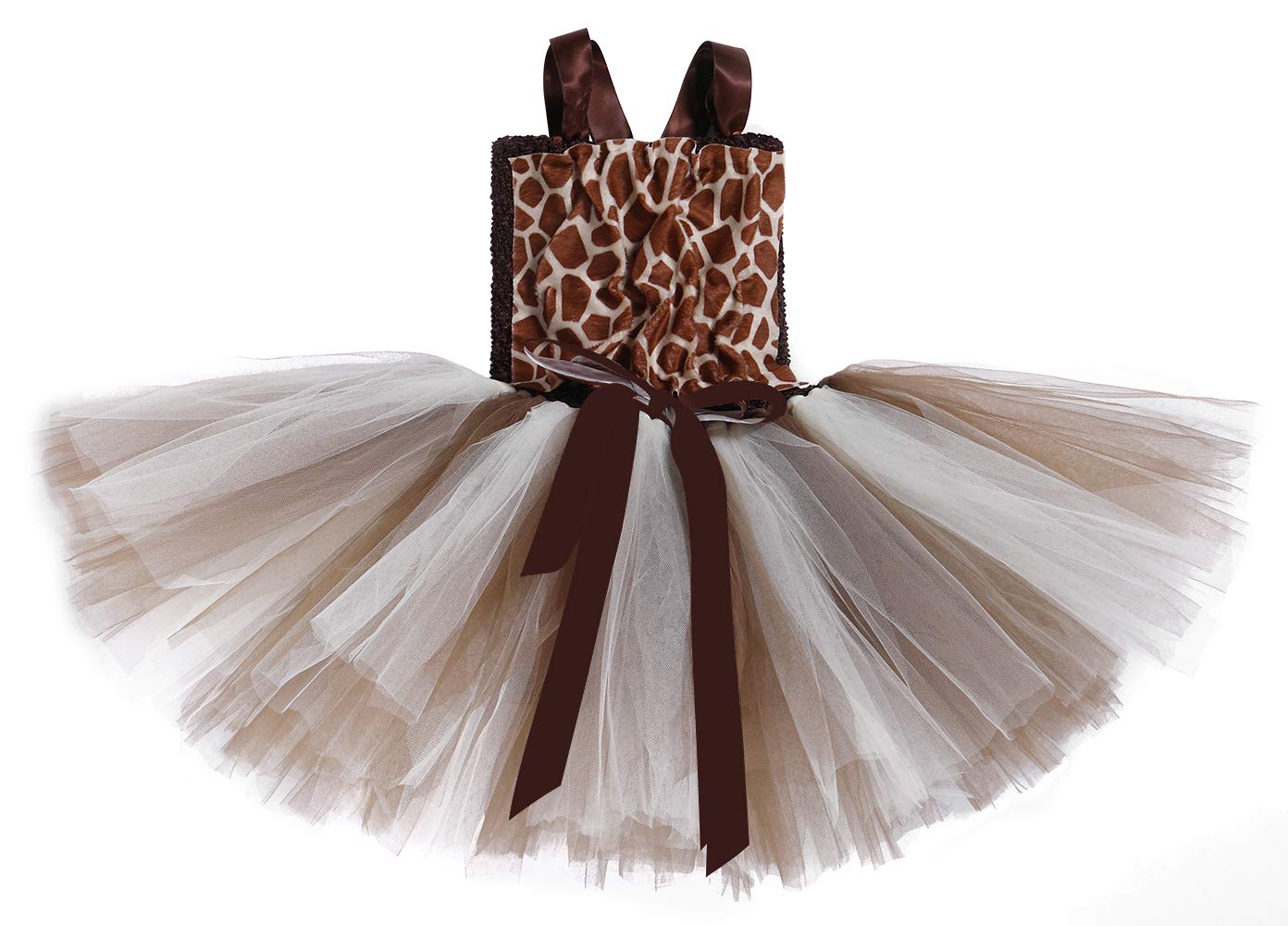 Tutu Dreams Jungle Safari Party Giraffe Costume Toddler Girls Brown Animal Tutu Outfits Birthday Halloween Carnival (Giraffe)