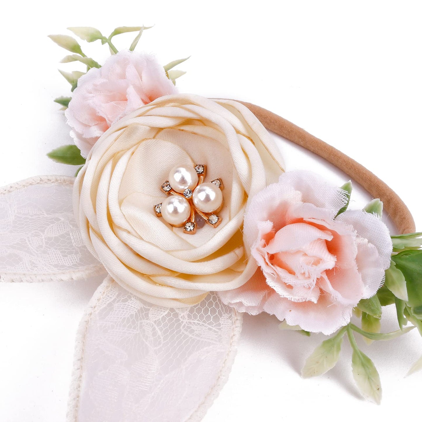 Mligril Baby Girl Floral Headbands Hair Bows Bunny Easter Headband Flower Crown Newborn Toddler Hair Accessories (1-6 Years Old)