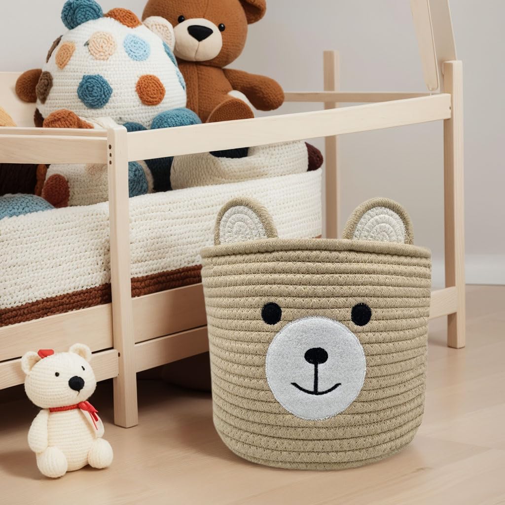 Bear Basket For Nursery, Baby Shower Basket, Baby Baskets For Storage, Kids Toy Basket And Laundry Basket, Storage Basket For Ch