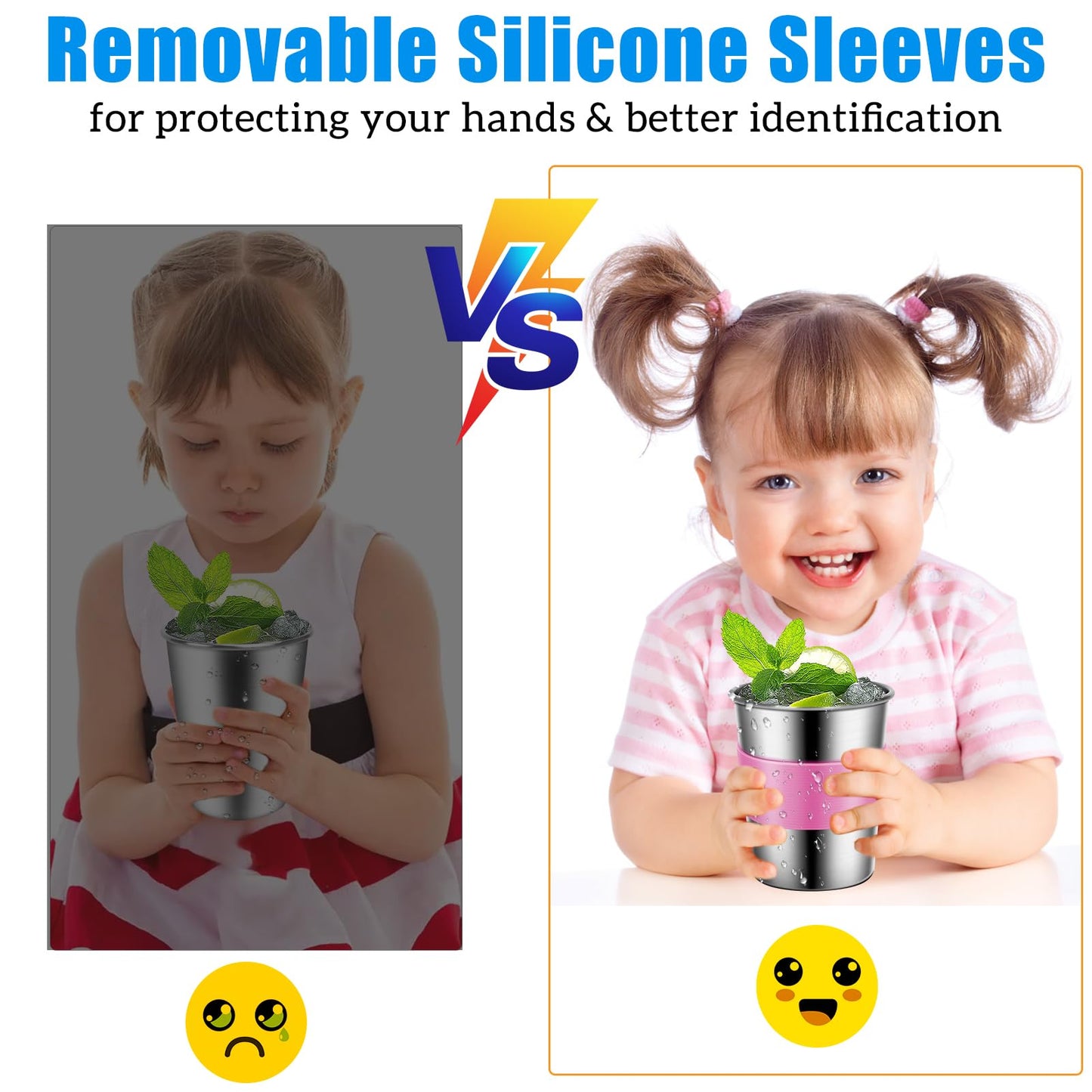 Shineme Toddler Cups With Straws Spill Proof 6Pack, 8Oz Small Stainless Steel No Spill Sippy Cup, Unbreakable Kids Cups With Lid