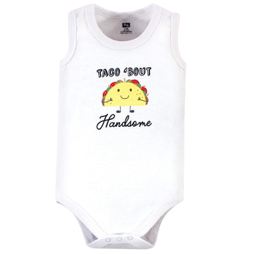 Hudson Baby Unisex Baby Cotton Sleeveless Bodysuits Taco Truck, 6-9 Months