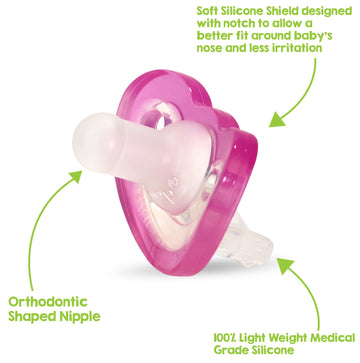 Razbaby Jollypop Newborn Pacifier 0-3 Months - Soft, Bpa-Free Silicone, Usa-Made, Durable One-Piece, Dishwasher Safe, Sterilizab