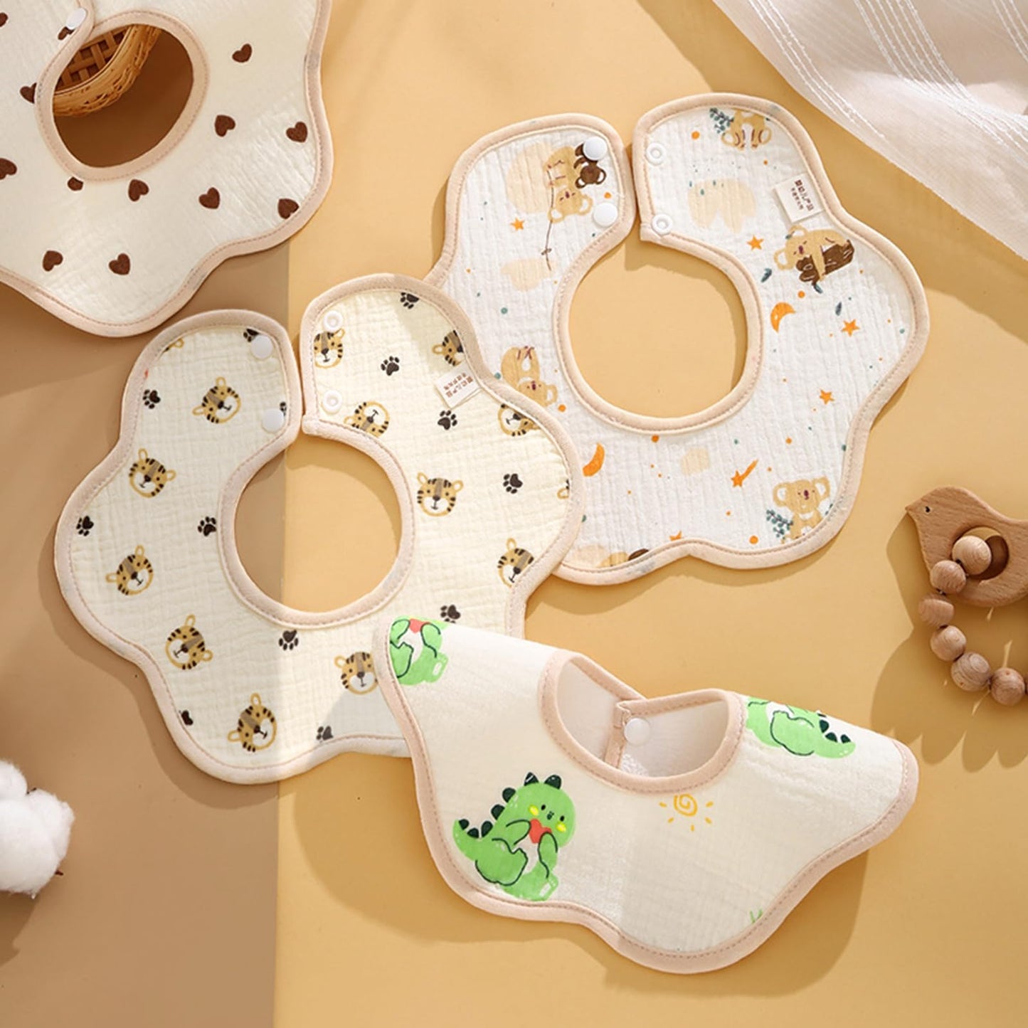Elliehouse Baby Bibs For Girls Boys 10 Pack Drool Teeth Teething Drooling Muslin Cotton Absorbent Soft Bibs For Infant Toddler E