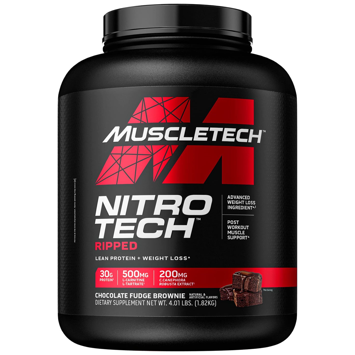 Muscletech Nitro-Tech Ripped  Lean Whey Protein Powder  Whey Protein Isolate  Weight Loss Protein Powder For Women  Men  Chocola