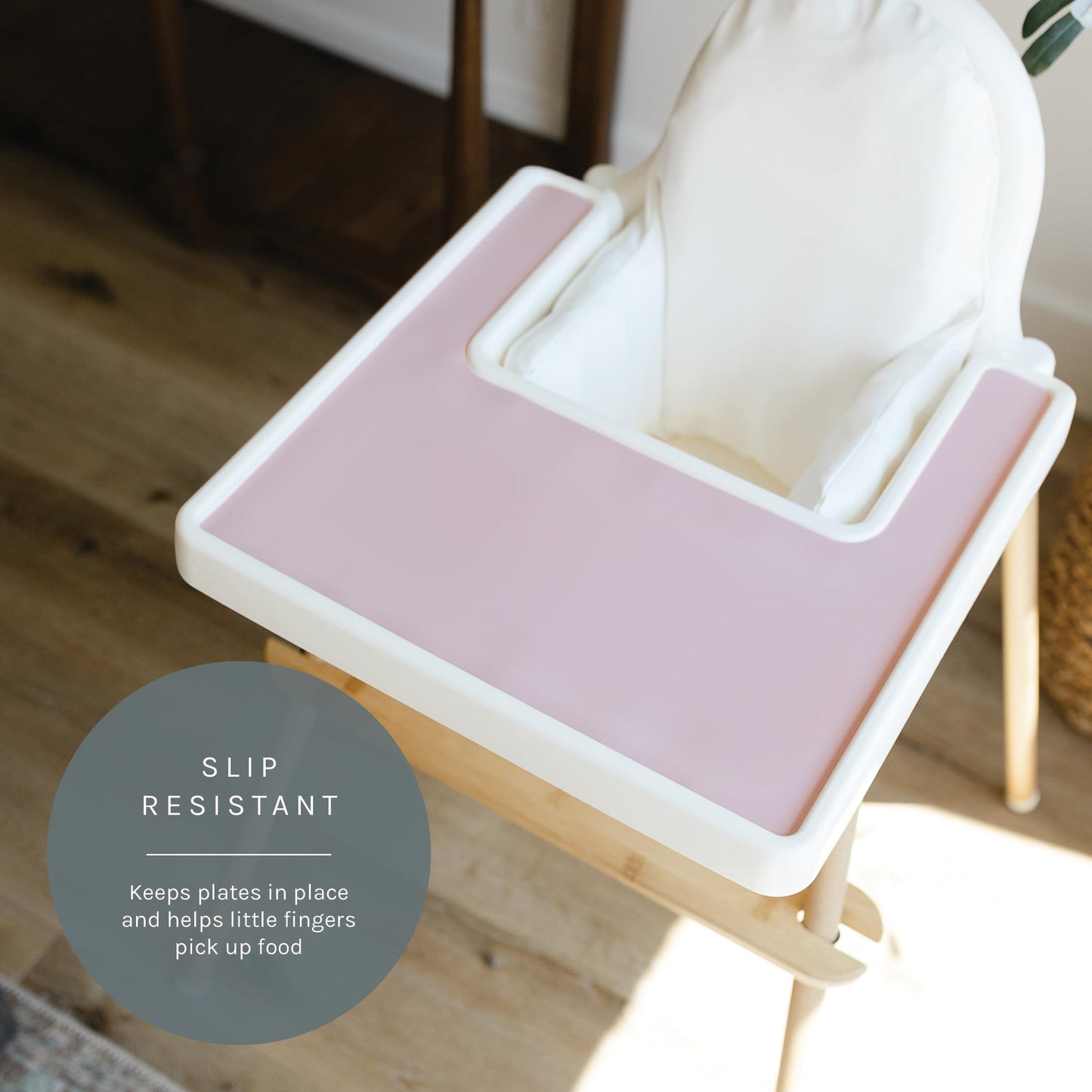 Yeah Baby Goods Placemats Compatible W/Antilop High Chair (Dusty Rose) - Slip-Resistant & Food-Grade Silicone High Chair Mat - E