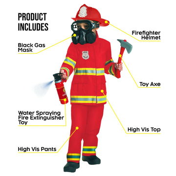 Morph Red Firefighter Costume For Kids Fireman Costume For Boys Fire Fighter Costume For Boys Kids Fire Fighter Outfit Boys Smal