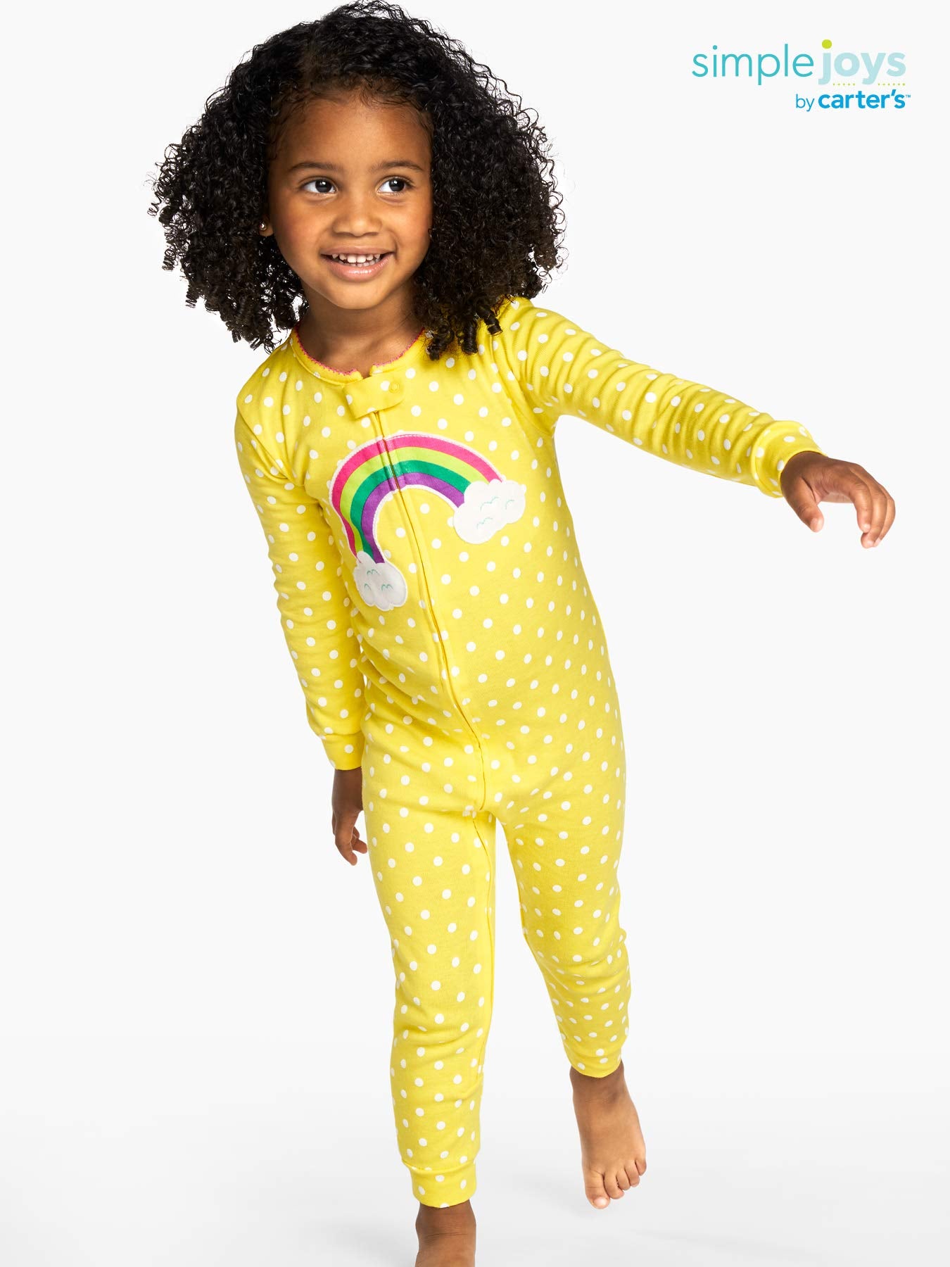 Simple Joys by Carters Baby 3-pack Snug-fit Footless Cotton Pajamas, dinosaur, space, rainbow, 18 Months