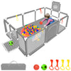 Large Playpen For Babies And Toddlers - Baby Ball Pit Kids Play Pen Sturdy Play Yard W/Basketball Hoop, Children'S Fence Play Ar
