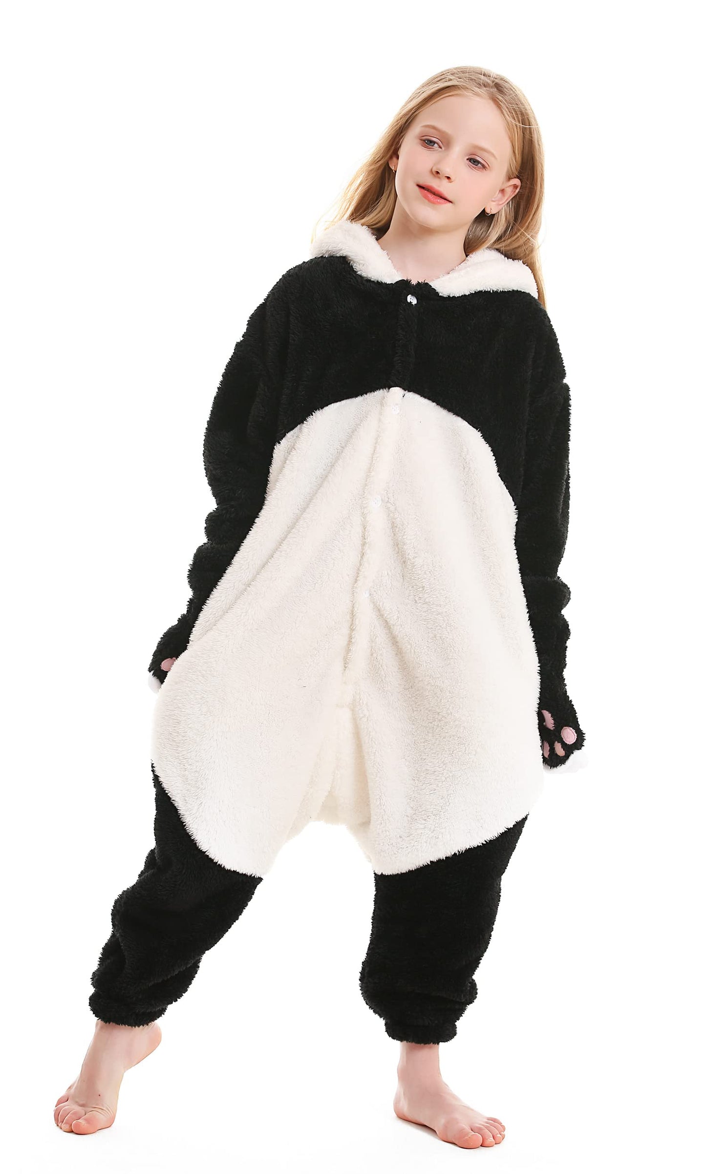 Atoz Onesie For Kids, Animal Pajamas Halloween Cosplay Costume For Girls Boys, Panda 10-11Y