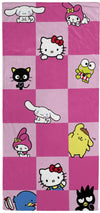 Jay Franco Hello Kitty Bath Pool Beach Towel - Super Soft & Absorbent 100% Cotton Towel With My Melody, Cinnamoroll, And Keroppi