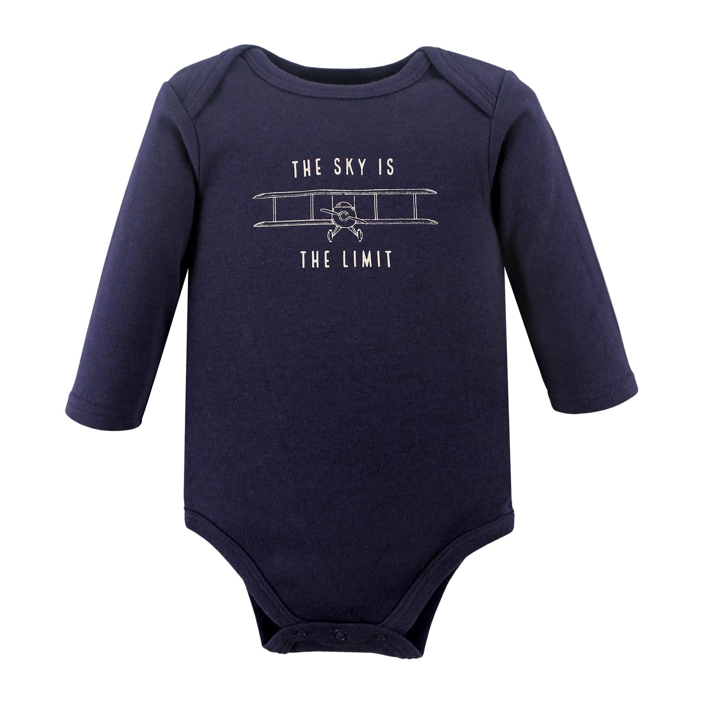 Hudson Baby Unisex Baby Cotton Long-Sleeve Bodysuits, Aviation, 9-12 Months
