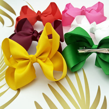 40Pcs 4 Inch Hair Bows For Girls,Hand-Made Grosgrain Ribbon Hair Bow Alligator Clips Hair Accessories For Toddlers Baby Girls Ki