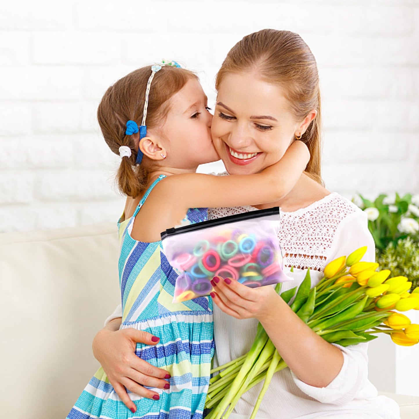 100 Pcs Baby Hair Ties, Cotton Hair Ties For Girls And Kids, Multicolor Small Seamless Hair Bands Elastic Ponytail Holders Kids