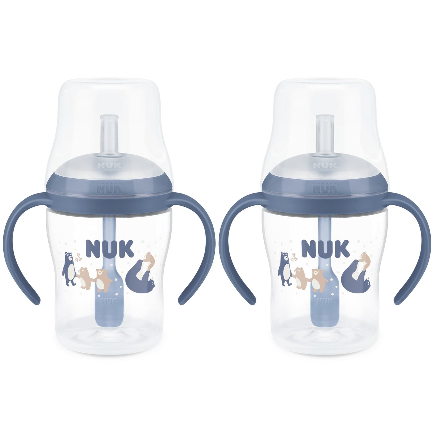 NUK Perfect Match Learner Straw Cup, 5 oz, 2 pack - Soft Straw, Easy-Grip Handles, BPA Free, Spill Proof Transition Sippy Cup