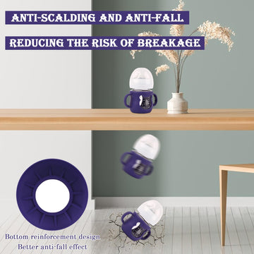 3 Pack Silicone Sleeves For Avent Natural Glass Baby Bottles, Anti Breakage Baby Bottle Sleeves With Handles, Compatible Philips