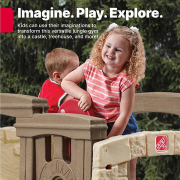 Step2 Naturally Playful Woodland Climber, Kids Outdoor Playset, Backyard Playground Set, Slide, Rock Climbing, Outside Jungle Gy