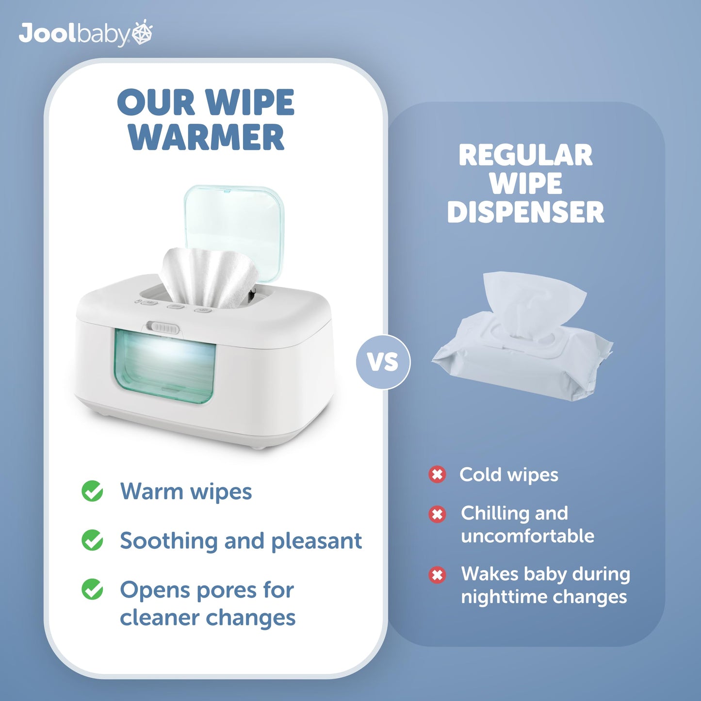 Jool Baby Tinybums Baby Wipe Warmer & Dispenser With Led Changing Light & On/Off Switch (Aqua)
