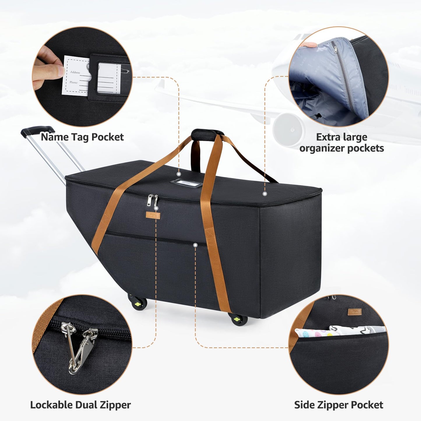 Tonyeee Infant Car Seat Travel Bag With Wheels Fits Chicco Keyfit 30,Nuna Pipa,Uppababy Mesa, Padded Car Seat Bags For Airplane,