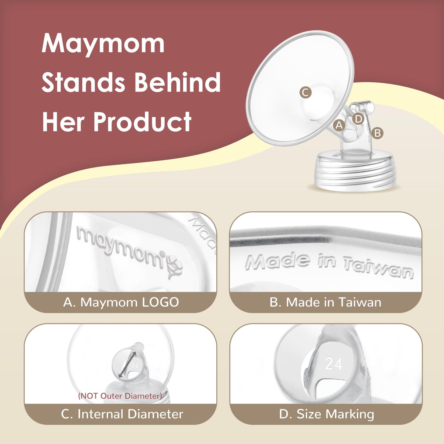 Maymom Pump Part Compatible With Spectra S1,S2 Spectra 9 Plus Breastpump; Incl Wide Mouth Flange (Two Flange-22Mm. Flange) Not O