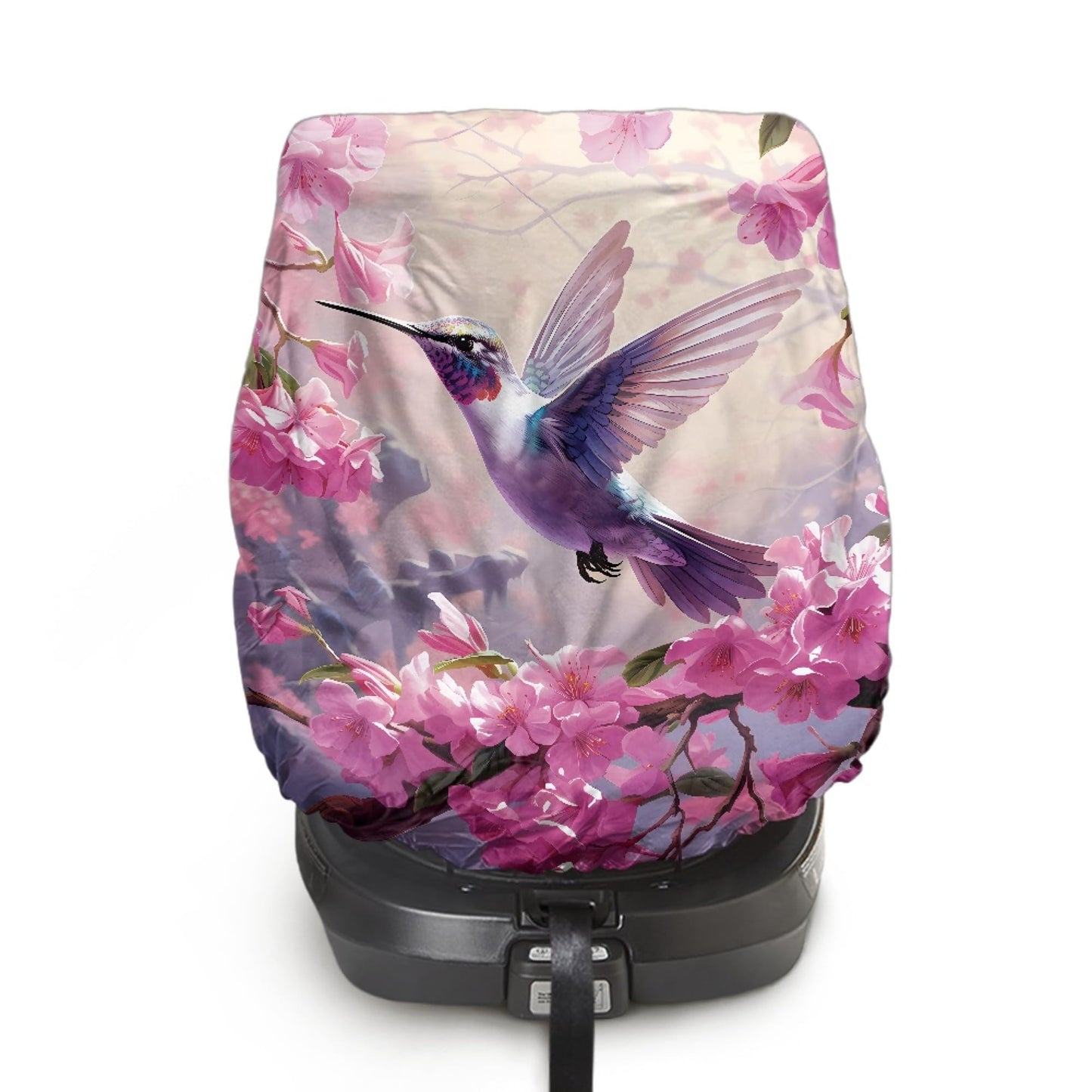 NDISTIN Hummingbird Baby Car Seat Sunshade Cover Floral Baby Seat Covers for Car Seats Dustproof Infant Car Seat Sun Protection