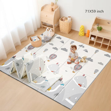 Uanlauo Baby Play Mat, 71 X59 Inches Foldable Play Mat For Floor, Reversible Play Mat For Infants, Toddlers, Kids, Play And Tumm