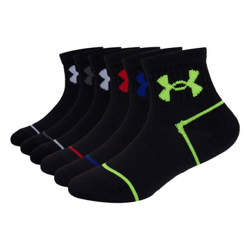 Under Armour Baby Boys Multi Pack Basic Essential Quarter Sock, Black, 12-24 Months