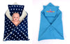 CTMKIDS Baby Wrap with Cushion Cap for Kids 74x84 cm Navy Blue & Baby Wrap with Cap for Kids 74x74 cm Blue