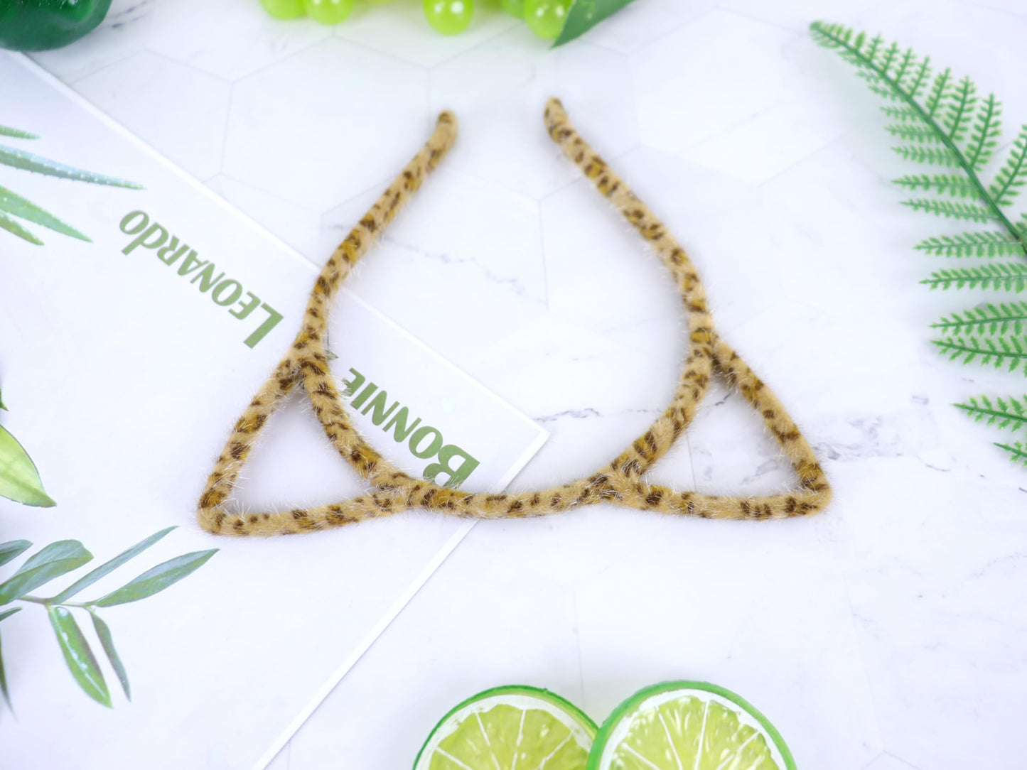 Bonnie Z. Leonardo Furry Cat Ears Headband Golden Leopard