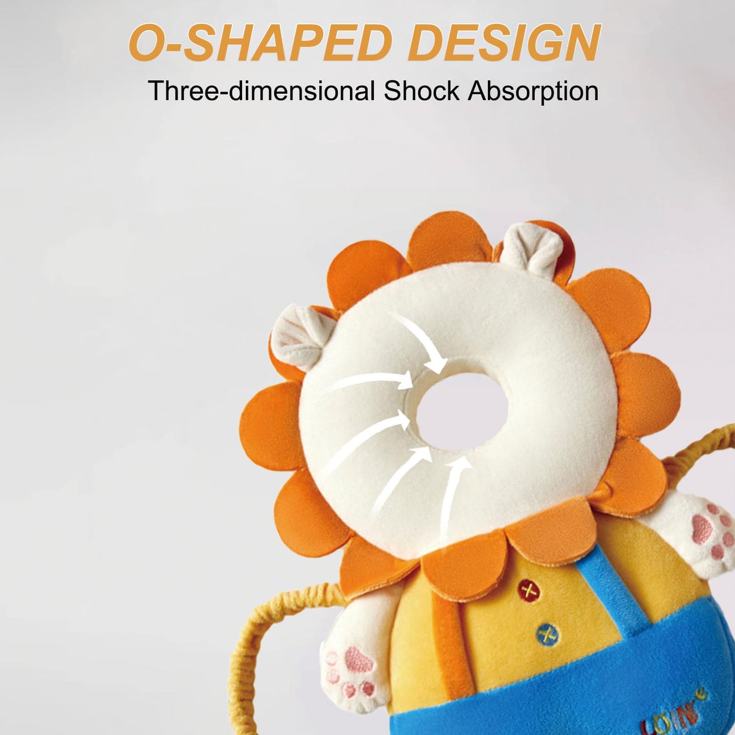 Baby Head Protector Backpack, Adjustable Baby Head Protection Backpack With Baby Knee Pads For Crawling, Soft, Breathable And We