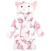Hudson Baby Unisex Baby Plush Animal Face Bathrobe, White Elephant, 0-9 Months