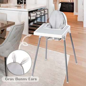 Dadouman Inflatable Supporting Cushion For Ikea High Chair, Baby High Chair Cover With Inflatable Cushion Insert (Gray Bunny)