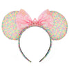 Foeran Mouse Ears Headbands Shiny Bows Mouse Ears Glitter Party Princess Decoration Cosplay Costume For Girls Women (Rainbow-2)