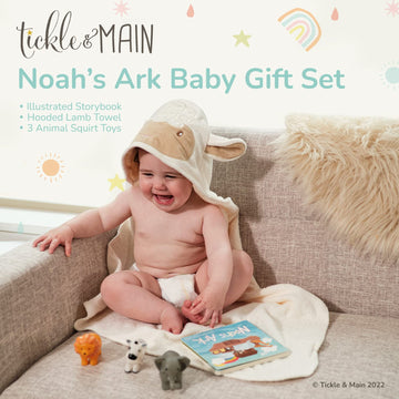 Tickle & Main Noah'S Ark Baptism Gift For Boys - Ark Toy Gift For Baby Shower & Birthday - Ready-To-Give 5-Piece Bundle With Sto