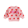 Ayalinggo Valentines Day Baby Girl Boy Outfit Pink Heart Knit Sweater Long Sleeve Crewneck Sweatshirt Spring Winter Clothes (Pin